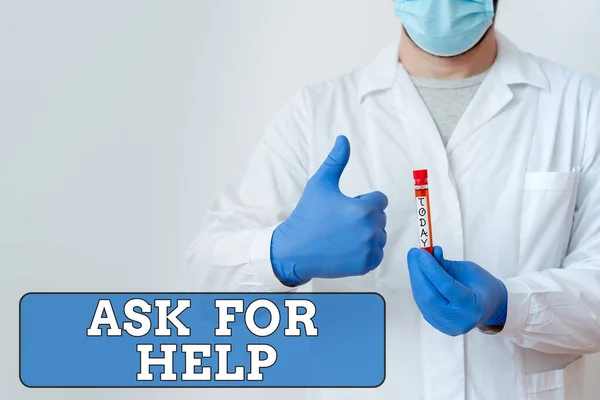 Szövegírás Kérj segítséget. Üzleti koncepció fel egy kérdést, vagy kérjen választ vagy segítséget valakitől Laboratóriumi vérvizsgálat minta látható orvosi diagnosztikai elemzés eredménye. — Stock Fotó