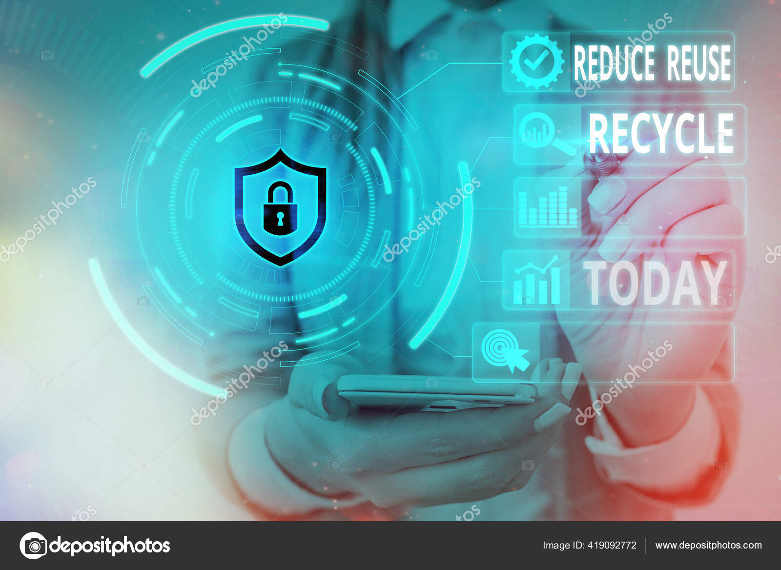 Word writing text Reduce Reuse Recycle. Business concept for ...