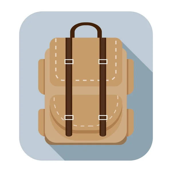 Brown Hiking sırt çantası ya da arka plan ve uzun gölge kahverengi sokak sırt çantası.