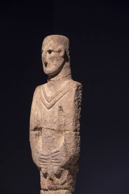 Şanlıurfa, Türkiye - 07 Eylül 2018: Urfa heykel Şanlıurfa Arkeoloji Müzesi, Şanlıurfa, Türkiye üzerinde 07 Eylül 2018.