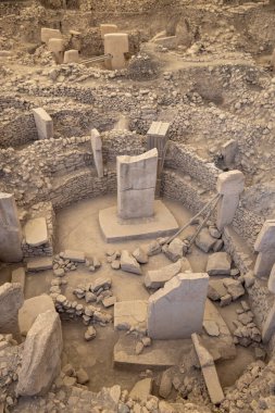 Şanlıurfa, Türkiye - 08 Eylül 2018: 08 Eylül 2018 üzerinde Gobeklitepe Tapınağı, Şanlıurfa, Türkiye turist ziyaret edin.