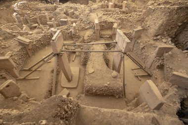 Şanlıurfa, Türkiye - 08 Eylül 2018: 08 Eylül 2018 üzerinde Gobeklitepe Tapınağı, Şanlıurfa, Türkiye turist ziyaret edin.