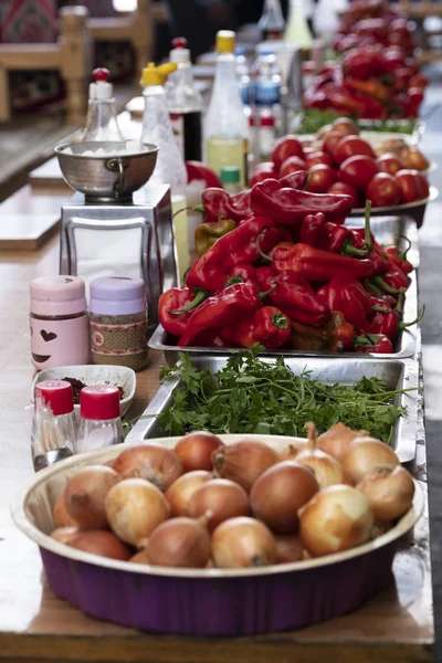 Traditional Breakfast Table Sanliurfa Turkey — Stock Photo, Image