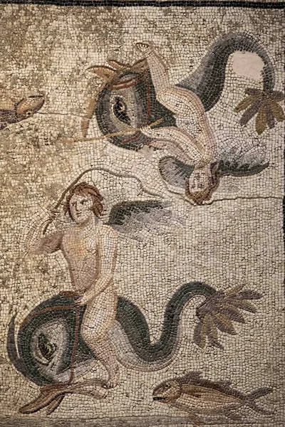 Gaziantep Türkei September 2018 Oceanus Und Tethys Bodenmosaik Zeugma Mosaikmuseum — Stockfoto