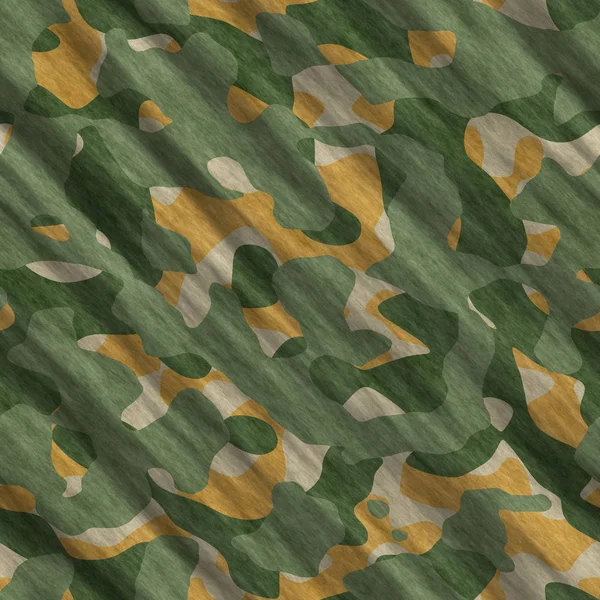 Kamouflagemönster bakgrund sömlös illustration. Klassisk klädstil maskerande camo upprepa tryck. Grön brun svart oliv färger skog struktur — Stockfoto