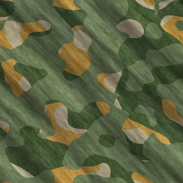 Kamouflagemönster bakgrund sömlös illustration. Klassisk klädstil maskerande camo upprepa tryck. Grön brun svart oliv färger skog struktur — Stockfoto