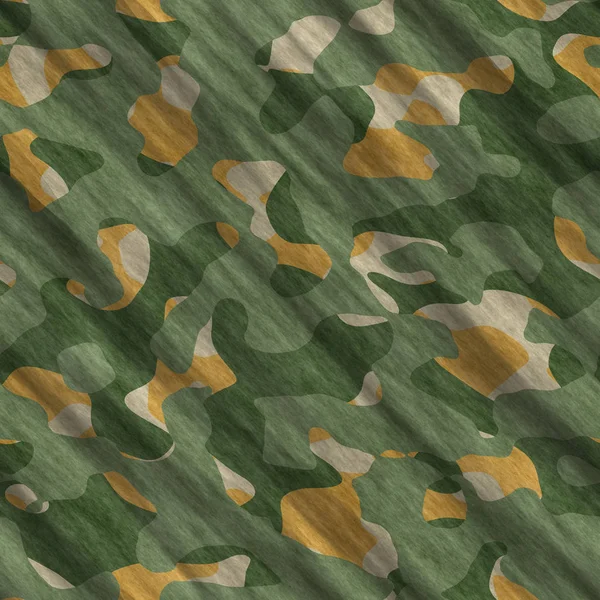 Camouflage patroon achtergrond naadloze illustratie. Klassieke kleding stijl maskeren camo herhaal print. Groen bruin zwart olijf kleuren bos textuur — Stockfoto