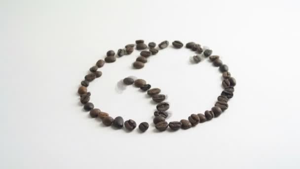 咖啡豆运动停止动画。完整的2k 视频画面 — 图库视频影像