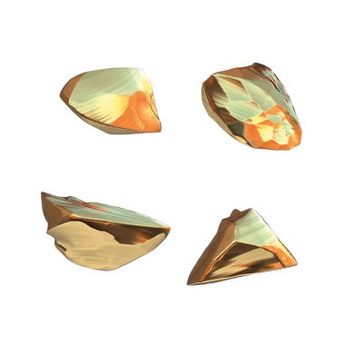 Beyaz arka plan üzerinde izole altın nuggets kümesi. Farklı bar portre servet zengin araştırma bitcoin kavramı 3d çizim. İş Finans başarı clipart büyüyen para