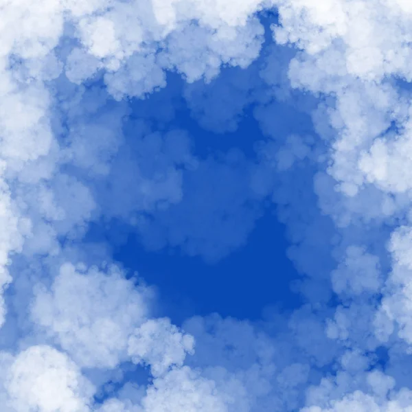 Cloud frame on blue sky background frame with copyspace — Stock Photo, Image