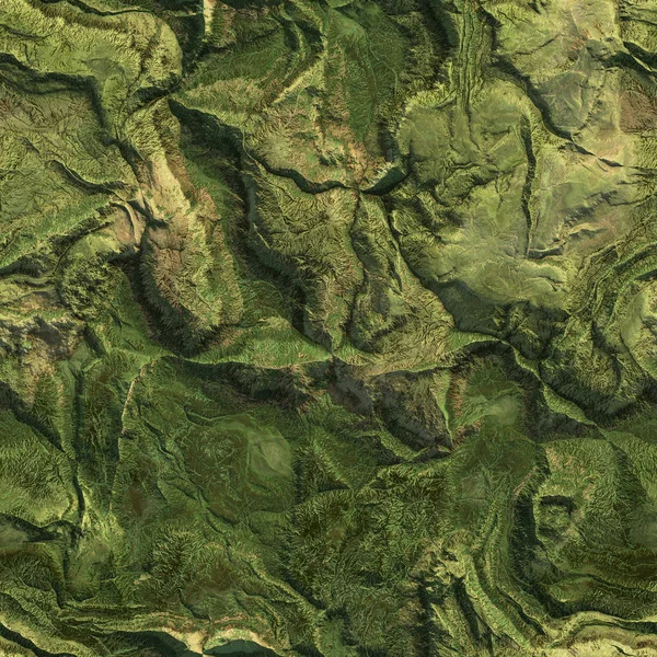 Vue aérienne du plan aérien de montagnes vertes de la nature sans couture fond de texture. Illustration 3d — Photo