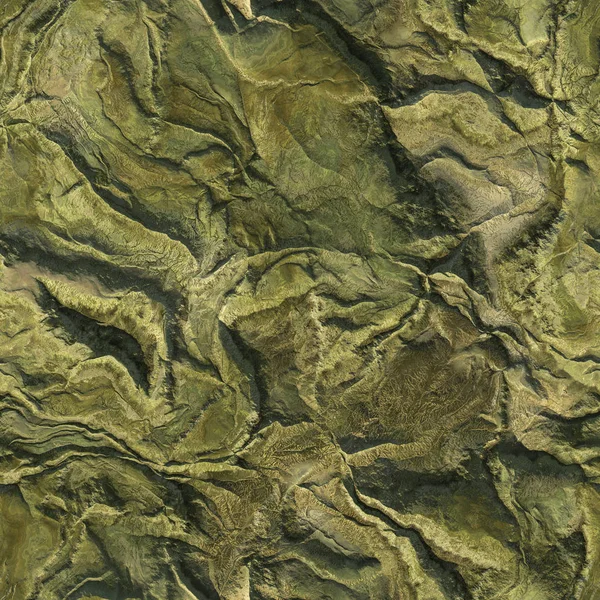Vue aérienne du plan aérien de montagnes vertes de la nature sans couture fond de texture. Illustration 3d — Photo