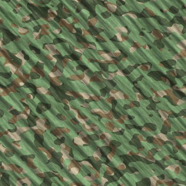 Kamuflaj desenli arka plan kusursuz illüstrasyon. Klasik giyim tarzı kamuflaj tekrarı. Yeşil kahverengi siyah zeytin rengi orman dokusu