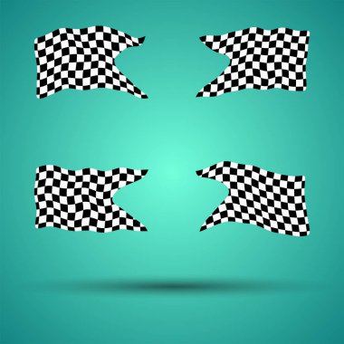 Arka plan yarış 4checkered bayrakları topluluğu vektör çizim ayarlayın. Eps10