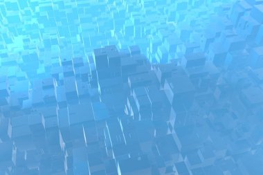 Servet zengin kavram fikir günbatımı ışınları soyut uzay background.3d illüstrasyon işleme, mavi şehir