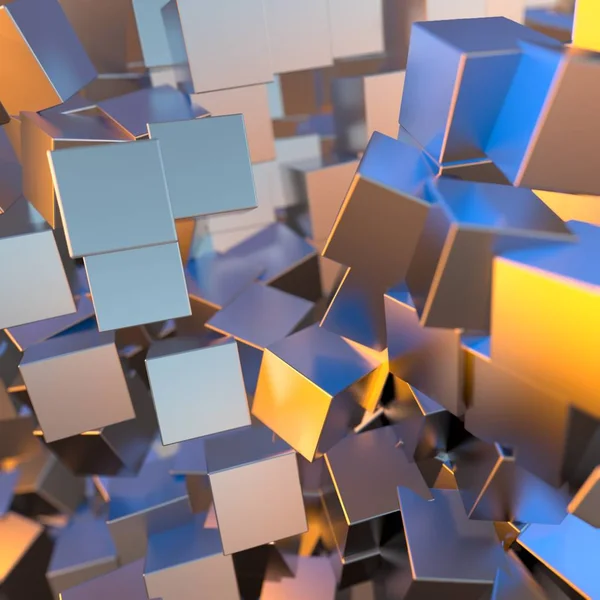 Gümüş veya Beyaz Altın Platin küpleri arka plan engeller. 3D çizim modelleme. servet zengin araştırma bitcoin kavramı. İş Finans başarı clipart büyüyen para