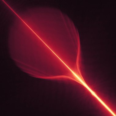 koyu arka plan boşluk evren üzerinde parlayan kırmızı eğri çizgiler. İllüstrasyon