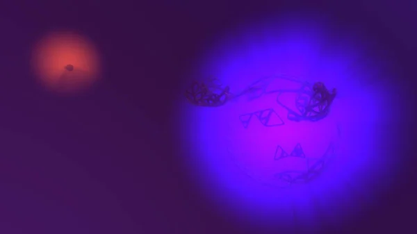 Conceito de renderização 3d abstrato de esfera poli alta com estrutura mulecular celular de malha caótica. Fundo de ficção científica com forma poligonal em espaço vazio com raios-deus da luz. Biografia de design futurista — Fotografia de Stock