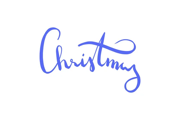 白い背景に分離されたクリスマス エレガントな青いレタリング — ストック写真