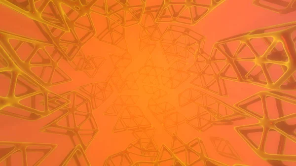Abstrakta 3d rendering begreppet hög poly sfär med kaotiska mesh gallerstruktur cellulär mulecular. Sci-Fi bakgrund med månghörnigt form i tomma rymden med ljus Gud strålar. Futuristisk design bio — Stockfoto