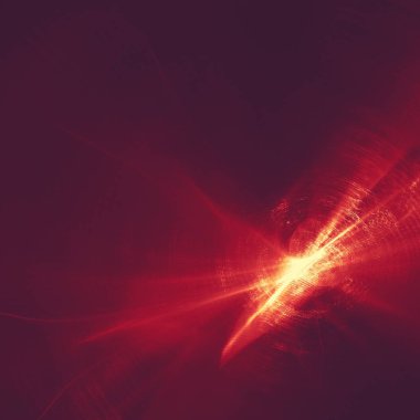 koyu arka plan boşluk evren üzerinde parlayan kırmızı eğri çizgiler. İllüstrasyon