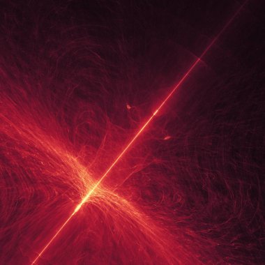 koyu arka plan boşluk evren üzerinde parlayan kırmızı eğri çizgiler. İllüstrasyon