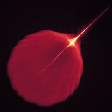 koyu arka plan boşluk evren üzerinde parlayan kırmızı eğri çizgiler. İllüstrasyon