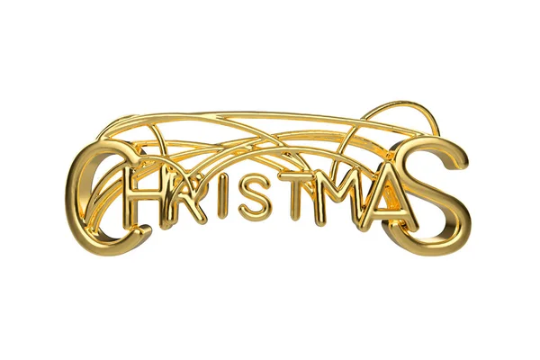 圣诞节优雅的金色刻字字与字母绑定在白色背景的字符串。主日3d 插图 — 图库照片