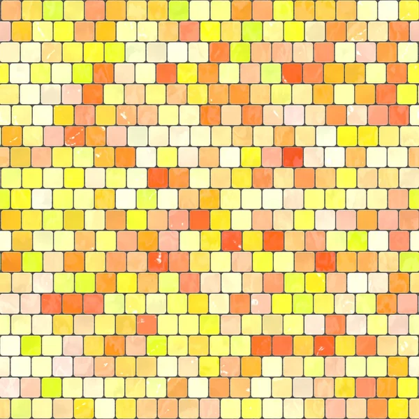 Ceramic yellow orange mosaic background seamless texture in swimming pool or kitchen — Stock Photo, Image