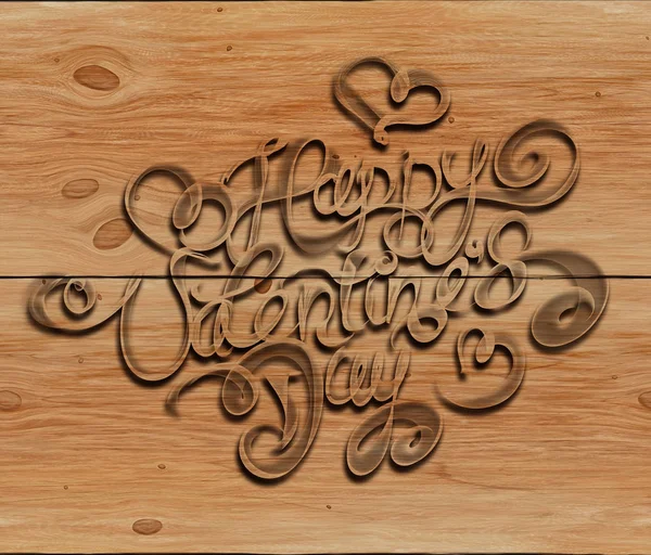 Happy Valentines day vintage letters geschreven door rook over houten achtergrond — Stockfoto