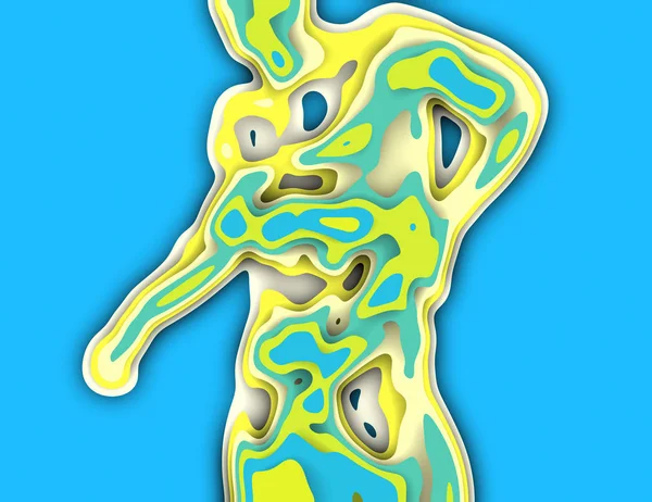 Torso masculino, dolor en la espalda aislado sobre fondo negro. 3d renderizado ilustración médica —  Fotos de Stock