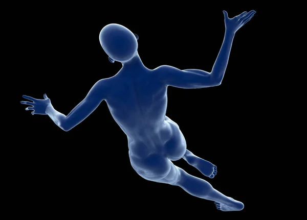 Slim sportive attrayante courir sur un fond noir. Illustration 3d — Photo