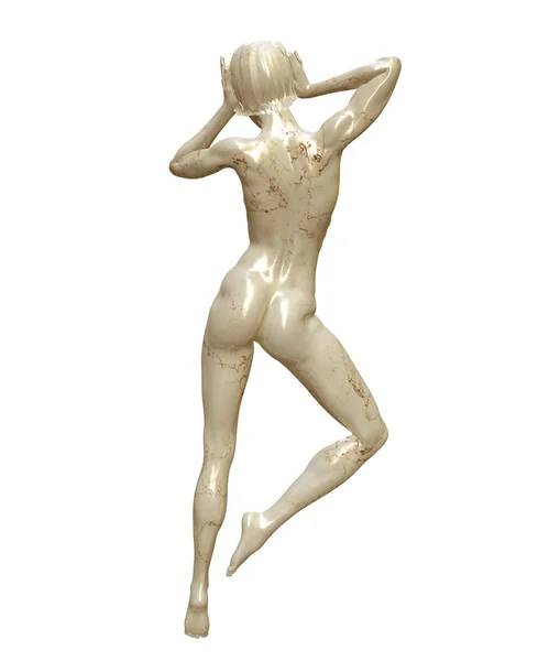 Uzun sağlıklı spor kız beyaz arka plan üzerinde uygun. 3D işlenmiş tıbbi konsept illüstrasyon. Obezite sorunları — Stok fotoğraf