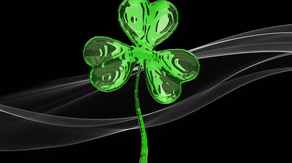 Patricks Day Effect Klaver Witte Rook Achtergrond Decoratieve Wenskaarten Grungy — Stockfoto