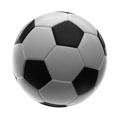 Futbol topu beyaz arka plan üzerinde 3d illüstrasyon izole