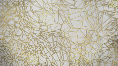 3d render, altın modern duvar altın tel, rasgele kümeleri üçgen dijital illüstrasyon, geometrik arka plan doku tarafından yapılan. Konsept mimari zenginlik ve refah ulaşmak