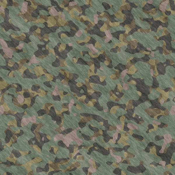 Camuflagem padrão fundo ilustração sem costura. Estilo de roupa clássica mascarando camo repetição imprimir. Verde marrom preto azeitona cores floresta textura — Fotografia de Stock