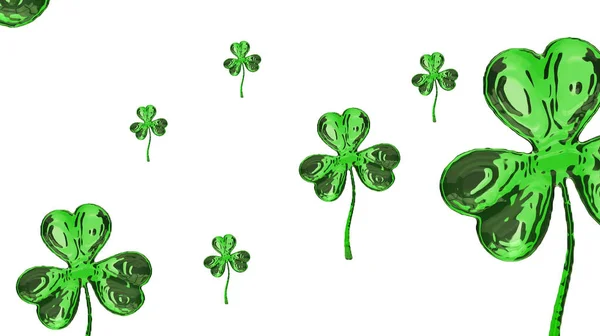 St. Patricks Day 3d efekt koniczyna tle przestrzeni. Ozdobny pozdrowienie nieczysty lub pocztówkę. Prosty banner dla witryny, sklep, magazyn promocje z miejscem dla tekstu. ilustracja 3D — Zdjęcie stockowe