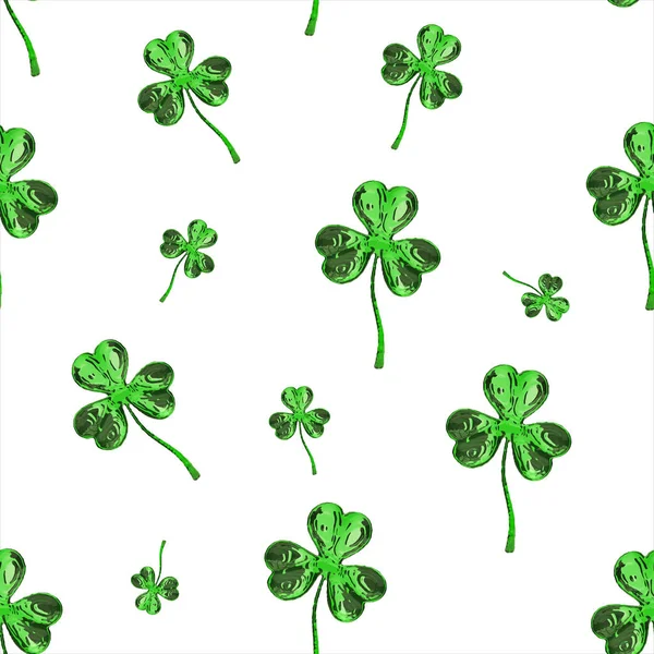 St. Patricks Day 3d efekt koniczyna tle przestrzeni. Ozdobny pozdrowienie nieczysty lub pocztówkę. Tekstura. ilustracja 3D — Zdjęcie stockowe