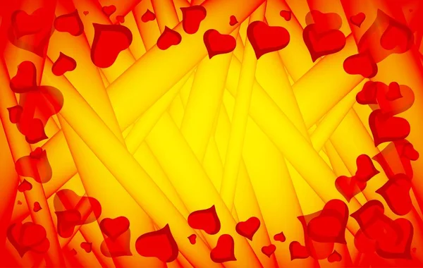 Abstracte liefde achtergrond vol met harten. Valentine s dag frame voor kaart met copyspace — Stockfoto