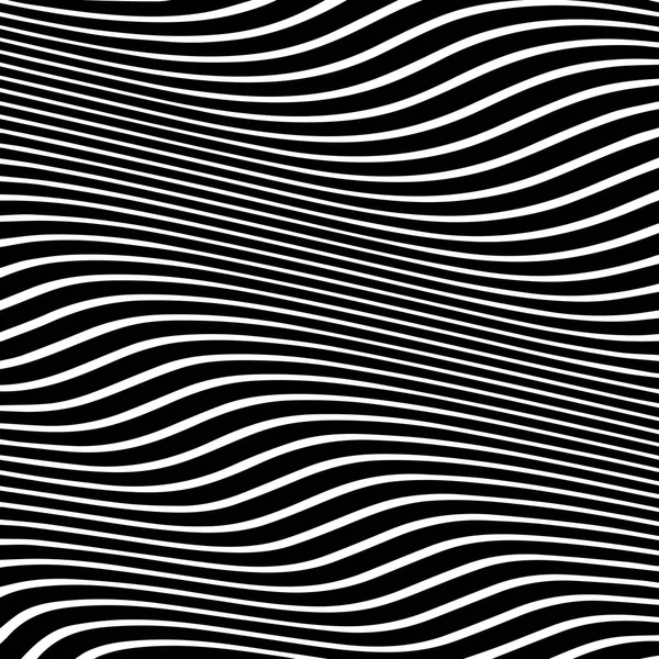 Gestreepte abstracte golvende achtergrond. zebra zwart-wit afdrukken. illustratie. Mode stof moderne achtergrond — Stockvector