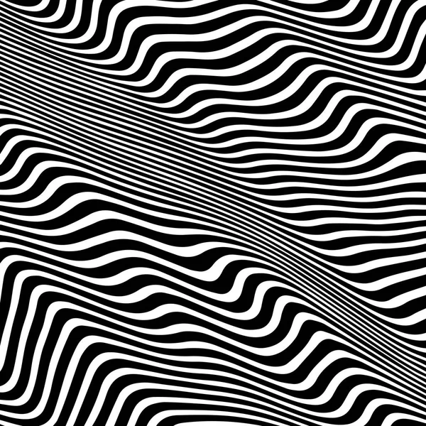 Gestreepte abstracte golvende achtergrond. zebra zwart-wit afdrukken. illustratie. Mode stof moderne achtergrond — Stockvector