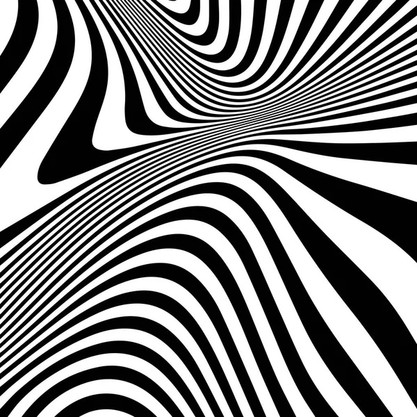 Ριγέ φόντο αφηρημένη κυματιστές. μαύρο και άσπρο σχέδιο ζέβρα. εικονογράφηση. Ύφασμα μόδας μοντέρνο σκηνικό — Διανυσματικό Αρχείο