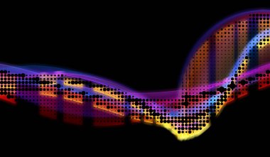 soyut renkli dalgalı duman alev siyah arka plan üzerinde.