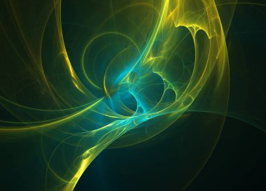 parlak yeşil çizgiler ve çevrelerinde koyu arka plan üzerinde kavisli. İllüstrasyon