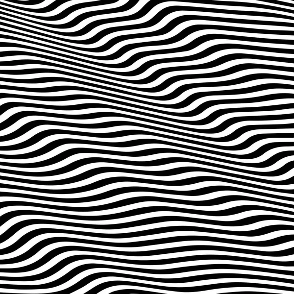 Sfondo ondulato astratto a strisce. stampa zebra in bianco e nero. illustrazione. Tessuto moda sfondo moderno — Vettoriale Stock