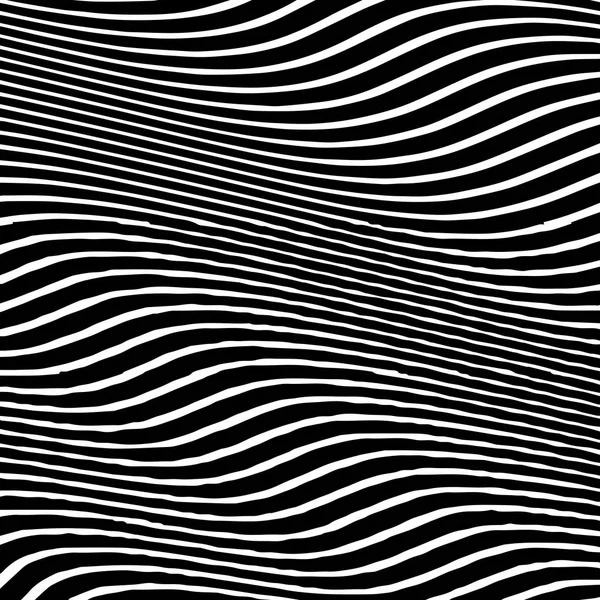 Gestreepte abstracte golvende achtergrond. zebra zwart-wit afdrukken. illustratie. Mode stof moderne achtergrond — Stockvector