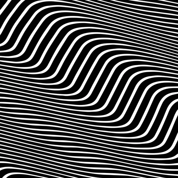 Gestreepte abstracte golvende achtergrond. zebra zwart-wit afdrukken. illustratie. Mode stof moderne achtergrond — Stockvector