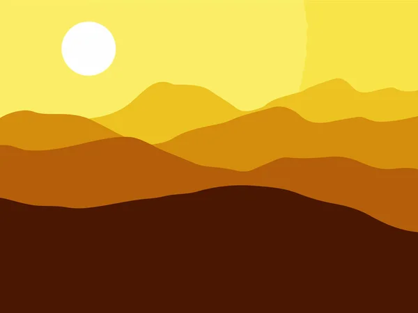 Горы на фоне Солнца. Векторная иллюстрация EPS10 — стоковый вектор