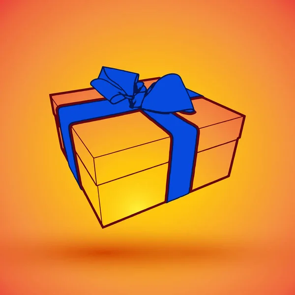Regalo caja regalo con lazo azul anrd ibbon. EPS10 Ilustración vectorial para el 8 de marzo feliz día de las mujeres — Archivo Imágenes Vectoriales